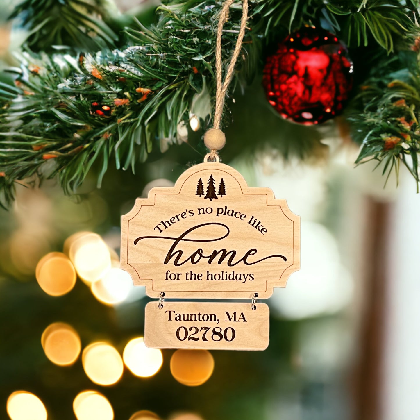 There's No Place Like Home For The Holidays Zip Code Ornament