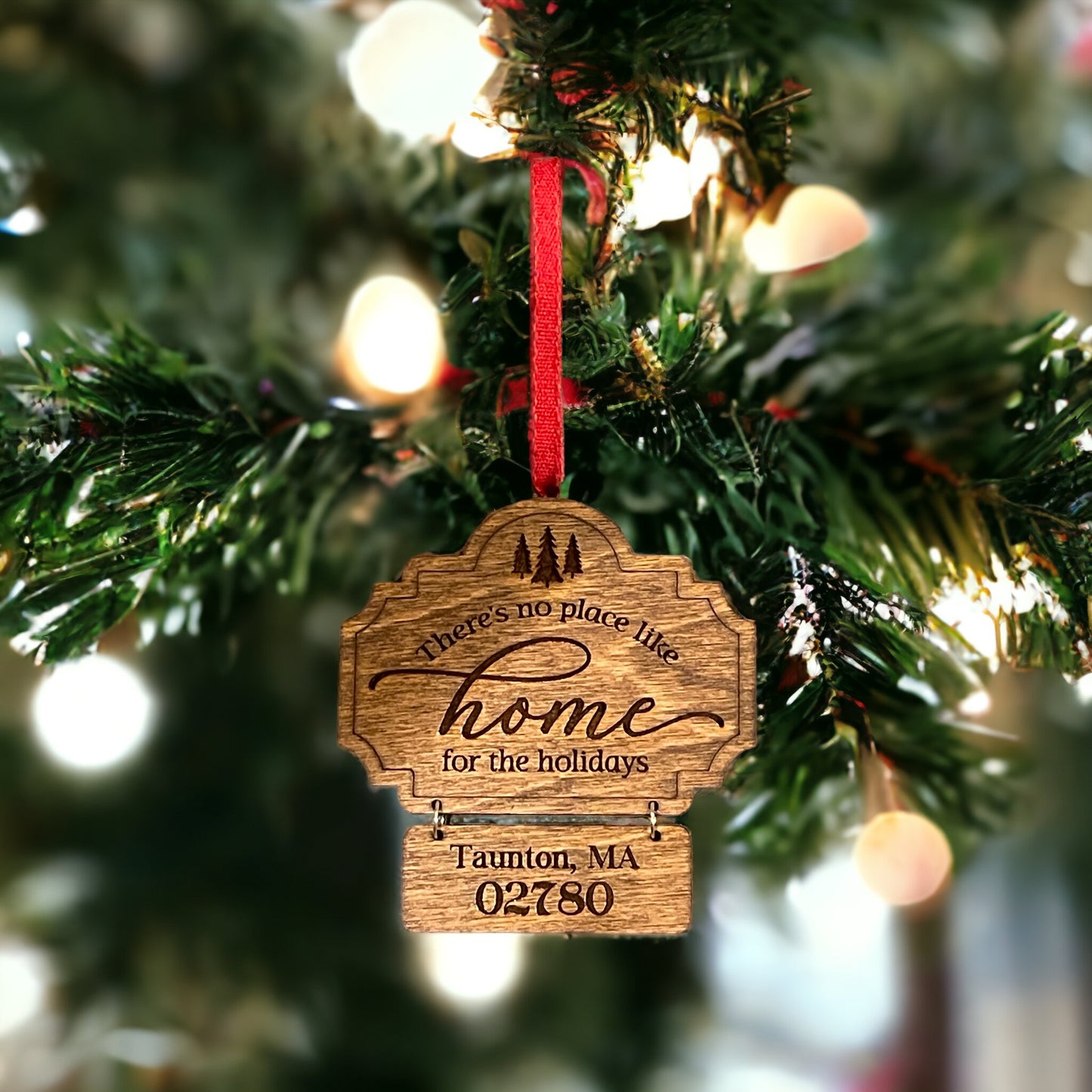 There's No Place Like Home For The Holidays Zip Code Ornament