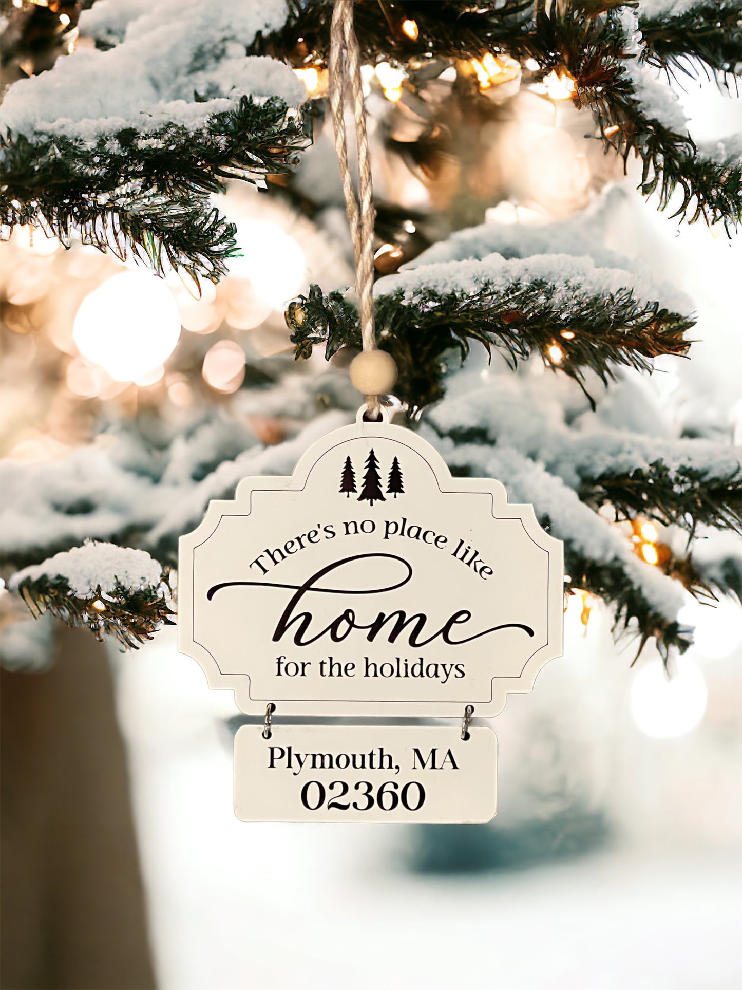 There's No Place Like Home For The Holidays Zip Code Ornament