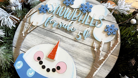 Snowballs For Sale Wood Sign