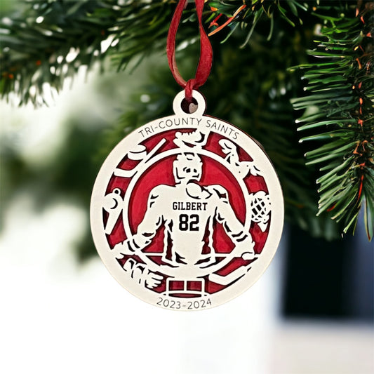 Female Personalized Hockey Ornament