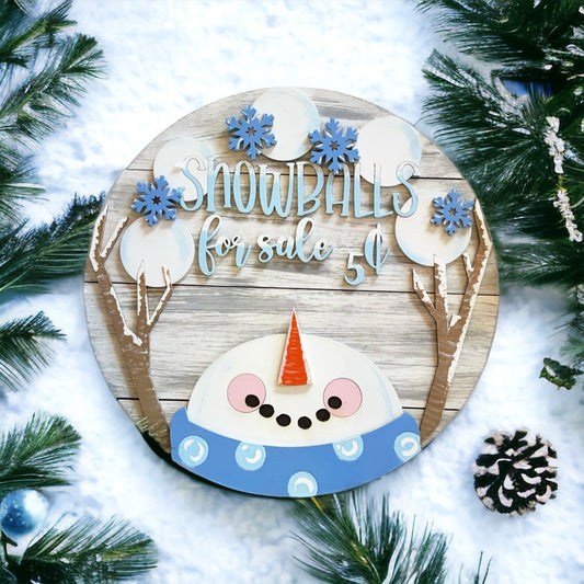 Snowballs For Sale Wood Sign