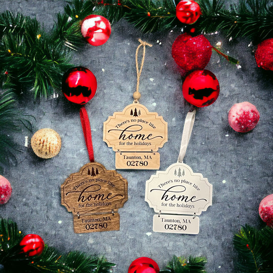 There's No Place Like Home For The Holidays Zip Code Ornament